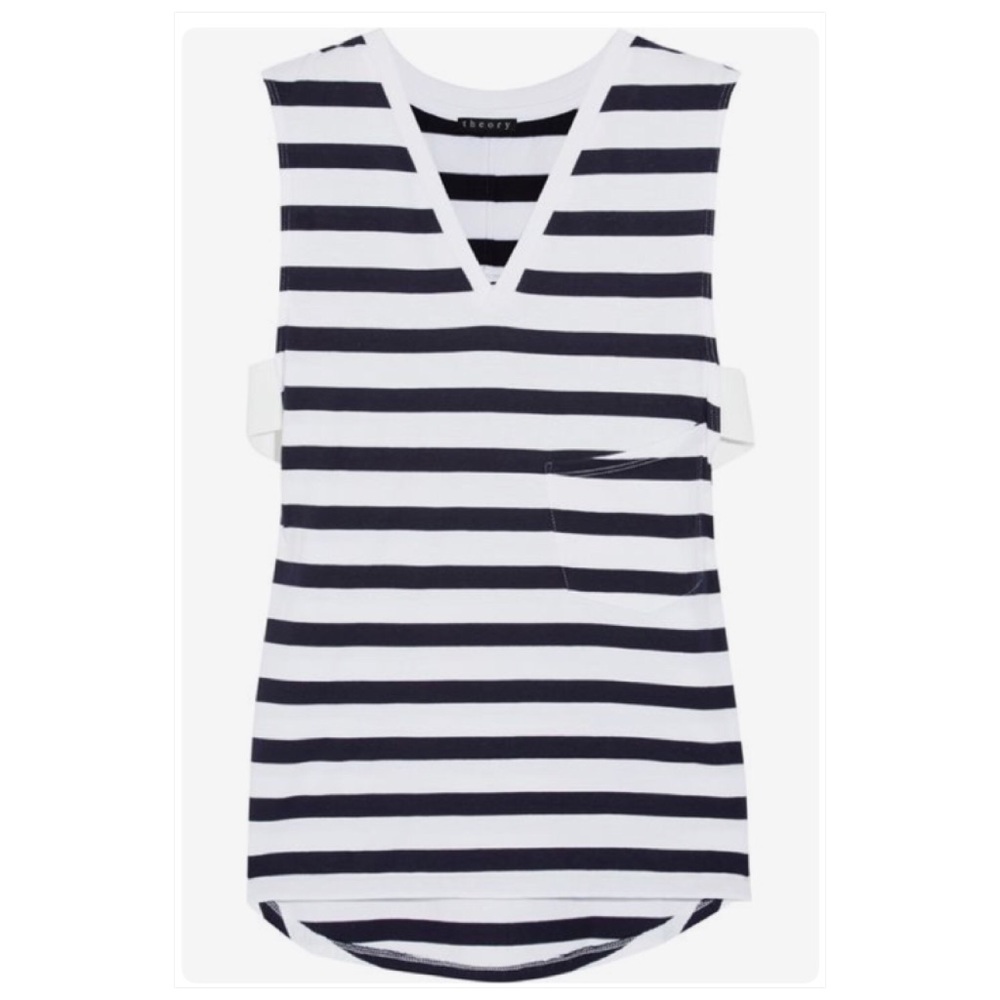 Theory Crelle Striped Cotton Jersey Top